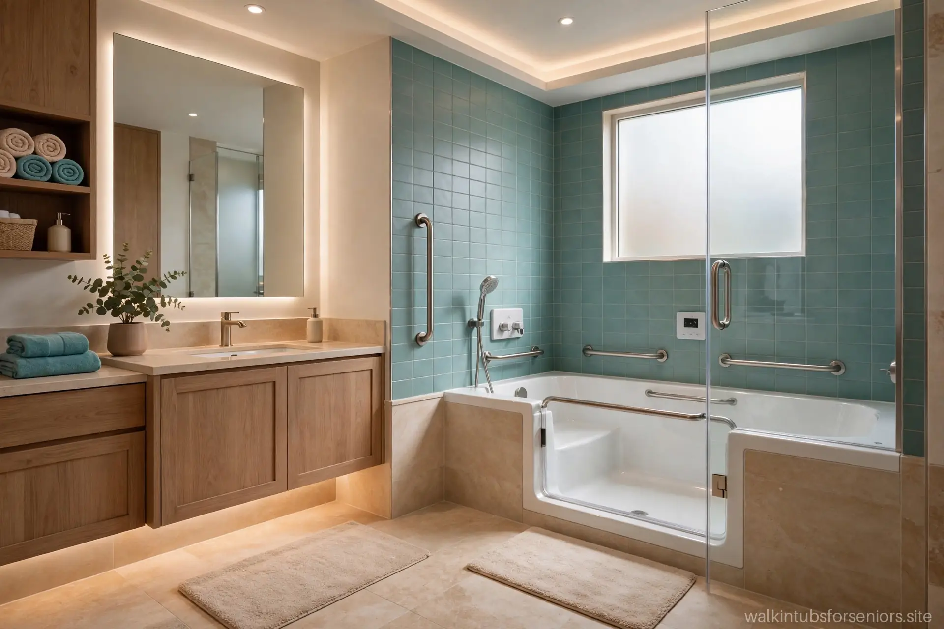Elegant senior-friendly bathroom showcasing current design trends